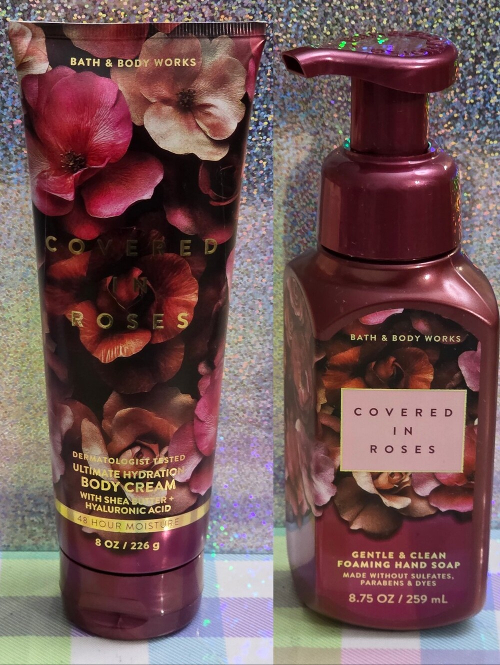Bath & Body Works Covered in Roses Body Cream & Foaming Hand Soap Set NEW RARE